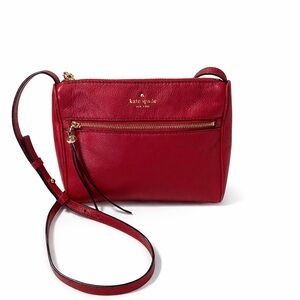 Kate Spade Red Pebbled Leather Crossbody Bag